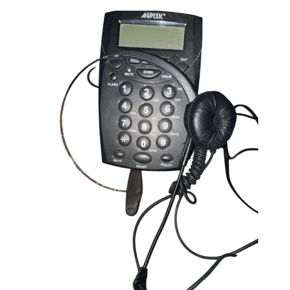 AGPTEK Call Center Dialpad and Headset - HA0021 BLACK work from home